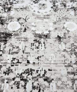 Miss Amara Imran Black Grey And Ivory Traditional Distressed Runner Rug