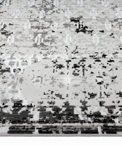 Miss Amara All Rugs Imran Black Grey And Ivory Traditional Distressed Rug