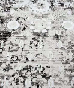 Miss Amara All Rugs Imran Black Grey And Ivory Traditional Distressed Rug