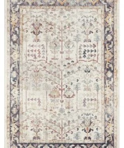 Miss Amara All Rugs Indiana Blue And Purple Multi-Colour Distressed Rug