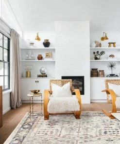 Miss Amara All Rugs Indiana Blue And Purple Multi-Colour Distressed Rug