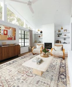 Miss Amara All Rugs Indiana Blue And Purple Multi-Colour Distressed Rug