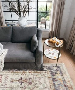 Miss Amara All Rugs Indiana Blue And Purple Multi-Colour Distressed Rug