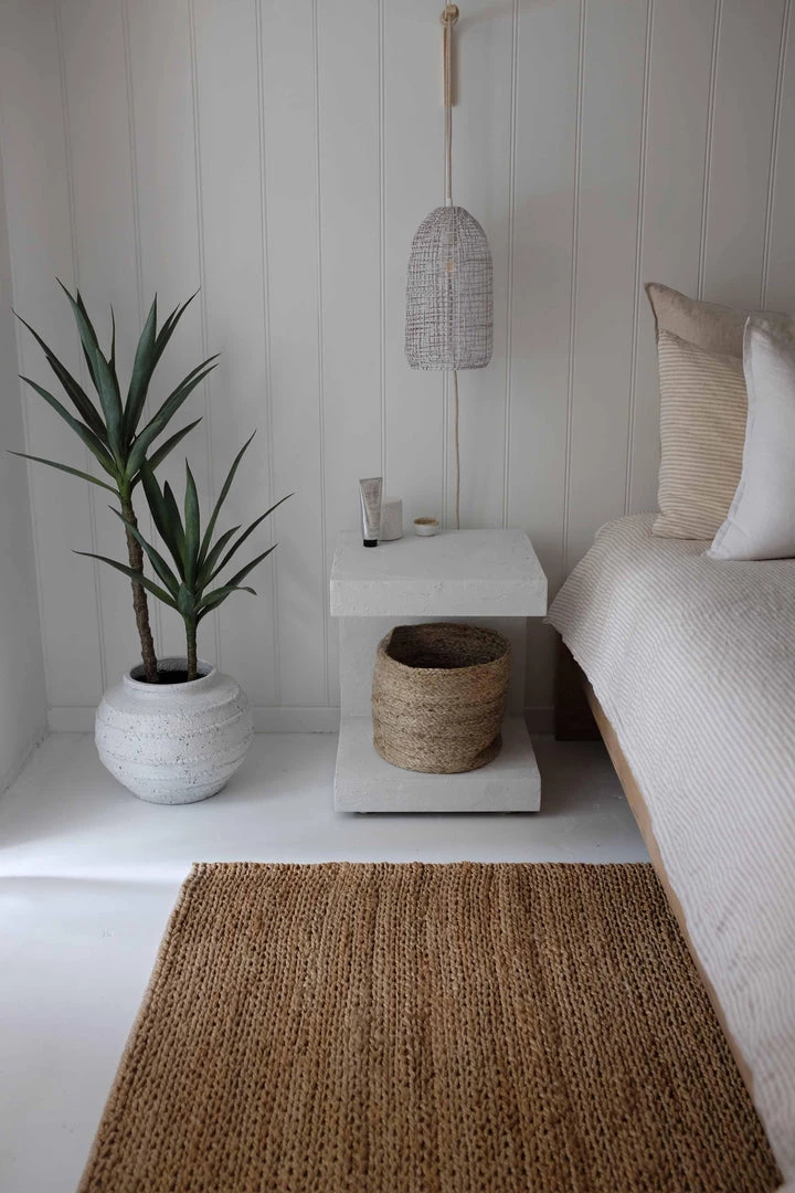 Miss Amara All Rugs Indigo Natural Tan Braided Jute Rug