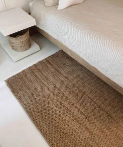 Miss Amara All Rugs Indigo Natural Tan Braided Jute Rug