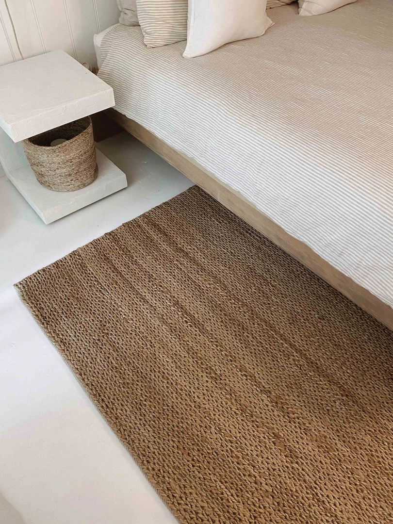 Miss Amara All Rugs Indigo Natural Tan Braided Jute Rug