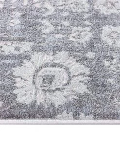 Miss Amara Indra Grey And Blue Faded Floral Rug