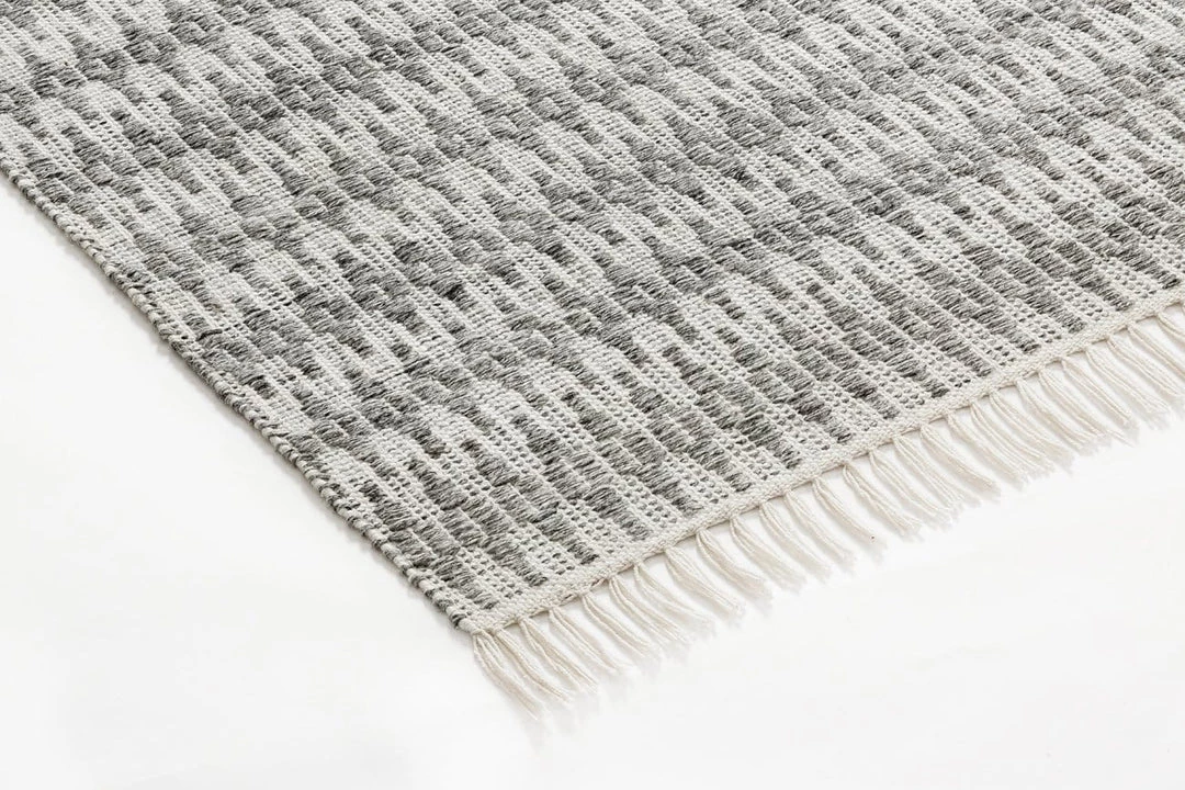 Miss Amara Ines Ivory & Grey Flatweave Indoor Outdoor Rug