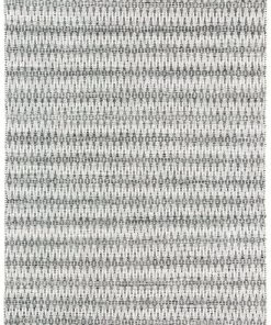 Miss Amara Ines Ivory & Grey Flatweave Indoor Outdoor Rug