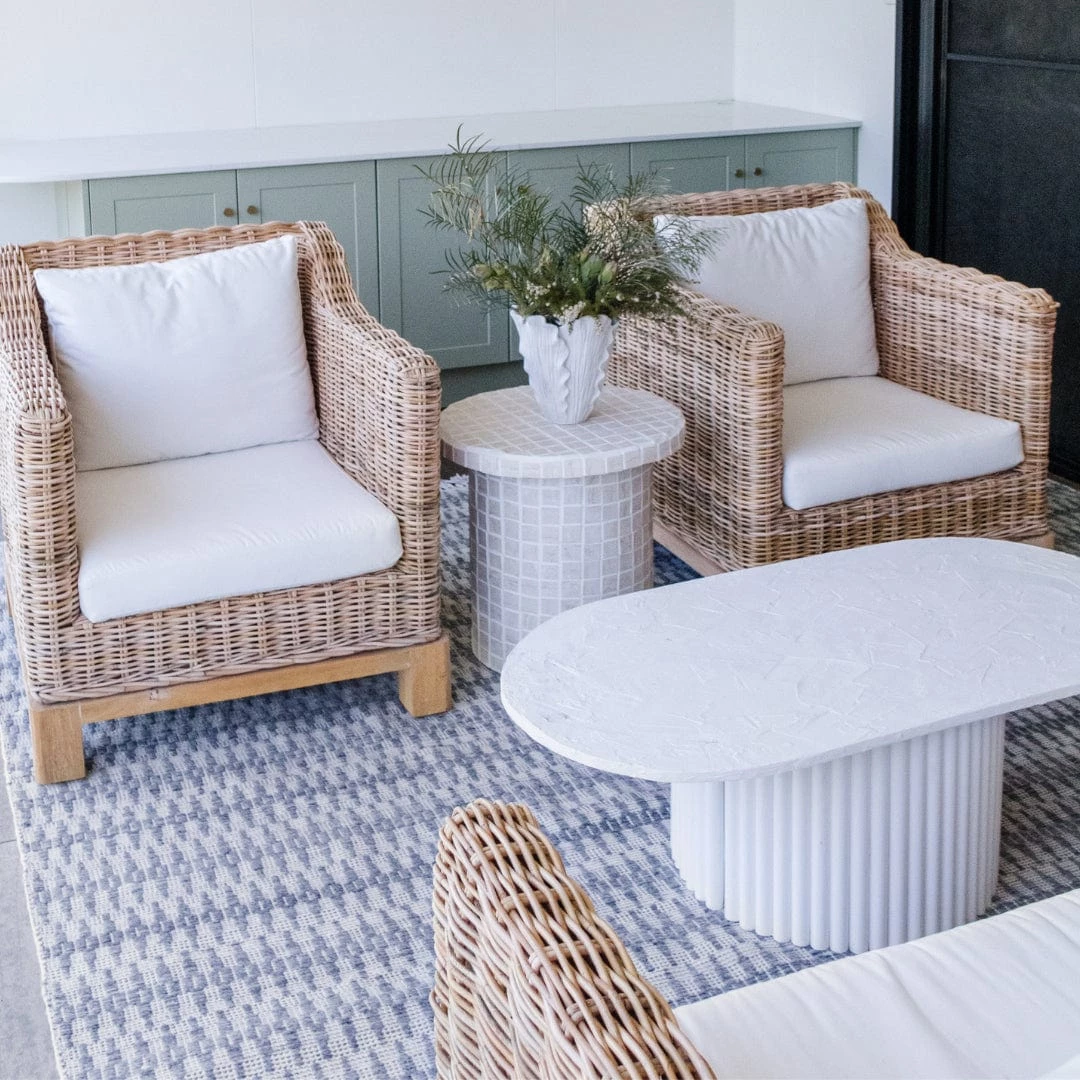 Miss Amara Ines Ivory & Grey Flatweave Indoor Outdoor Rug