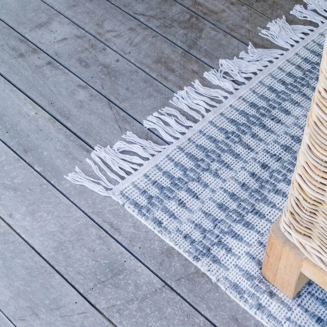 Miss Amara Ines Ivory & Grey Flatweave Indoor Outdoor Rug