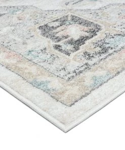 Miss Amara All Rugs Ingrid Cream Blue And Pink Traditional Floral Runner Rug