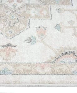 Miss Amara Ingrid Cream Blue And Pink Traditional Floral Rug All Rugs