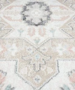Miss Amara Ingrid Cream Blue And Pink Traditional Floral Rug All Rugs