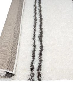 Miss Amara Irina Ivory And Charcoal Grey Shag Indoor Mat