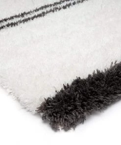 Miss Amara Irina Ivory And Charcoal Grey Shag Rug All Rugs
