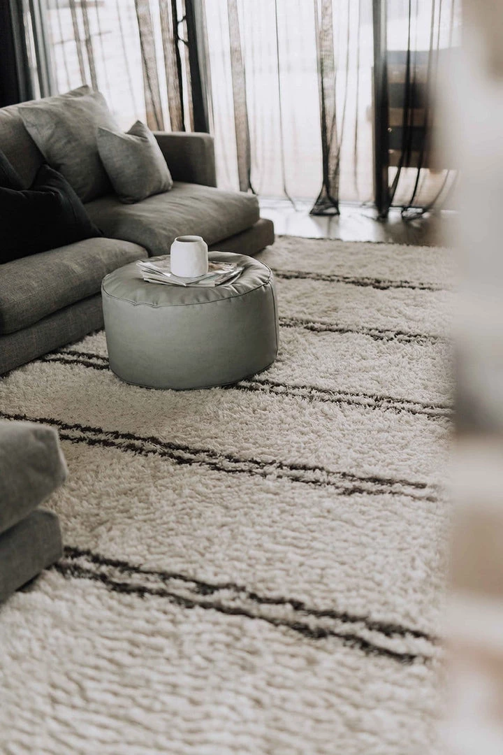 Miss Amara Irina Ivory And Charcoal Grey Shag Rug All Rugs