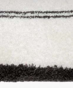 Miss Amara Irina Ivory And Charcoal Grey Shag Rug All Rugs