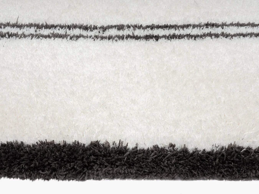 Miss Amara Irina Ivory And Charcoal Grey Shag Rug All Rugs