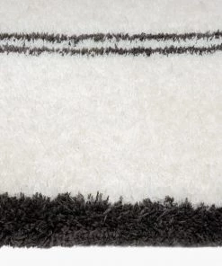 Miss Amara Irina Ivory And Charcoal Grey Shag Indoor Mat