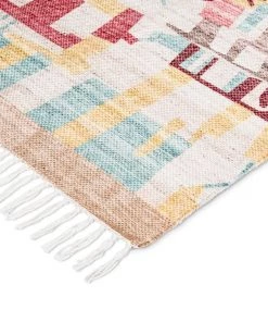 Miss Amara Izzie Red Yellow And Blue Abstract Tribal PET Rug All Rugs