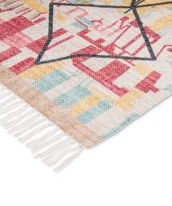 Miss Amara Izzie Red Yellow And Blue Abstract Tribal PET Runner Rug