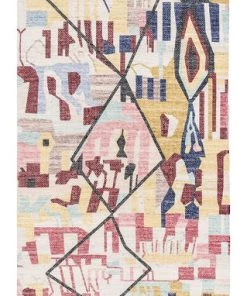 Miss Amara Izzie Red Yellow And Blue Abstract Tribal PET Runner Rug