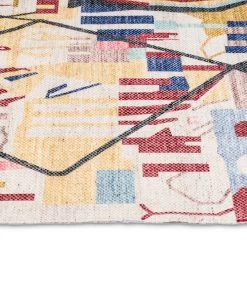 Miss Amara Izzie Red Yellow And Blue Abstract Tribal PET Runner Rug