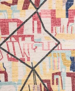 Miss Amara Izzie Red Yellow And Blue Abstract Tribal PET Runner Rug