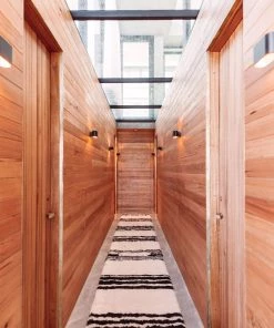 Miss Amara Jamila Ivory And Black Striped Berber Runner Rug