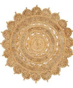 Miss Amara Jayde Natural Hand Woven Round Jute Rug All Rugs