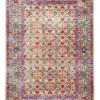 Miss Amara Jeraldine Orange And Purple Multicolour Bordered Floral Rug All Rugs