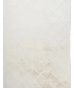 Miss Amara All Rugs Jessa Ivory Cream Diamond Shag Rug