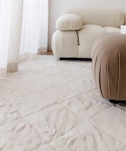 Miss Amara All Rugs Jessa Ivory Cream Diamond Shag Rug