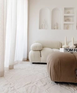 Miss Amara All Rugs Jessa Ivory Cream Diamond Shag Rug