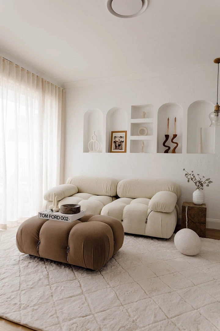 Miss Amara All Rugs Jessa Ivory Cream Diamond Shag Rug