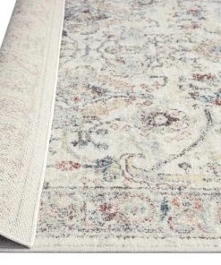 Miss Amara Jinnie Cream And Purple Multi-Colour Distressed Rug All Rugs