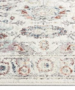 Miss Amara Jinnie Cream And Purple Multi-Colour Distressed Rug All Rugs