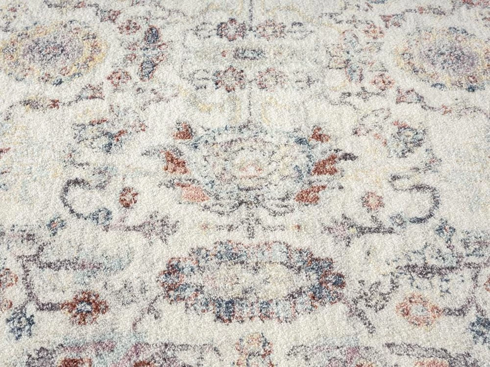 Miss Amara Jinnie Cream And Purple Multi-Colour Distressed Rug All Rugs