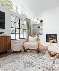 Miss Amara Jodhi Cream Blue And Tan Faded Traditional Rug All Rugs