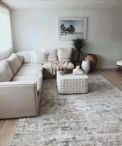 Miss Amara Jodhi Cream Blue And Tan Faded Traditional Rug All Rugs