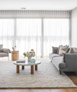 Miss Amara Joely Light Grey And Ivory Marble Looped Rug