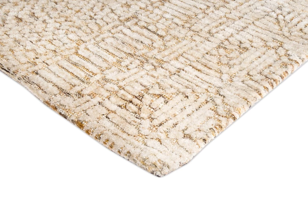 Miss Amara Jordan Mustard And Beige Geometric Modern Rug