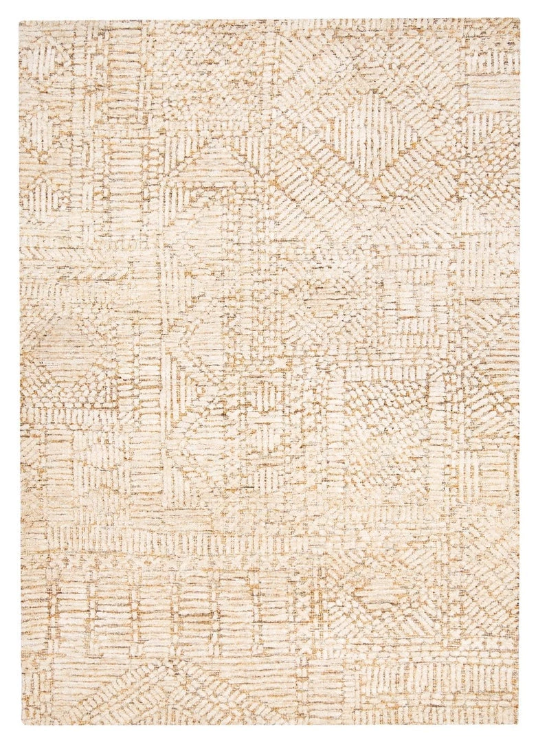 Miss Amara Jordan Mustard And Beige Geometric Modern Rug