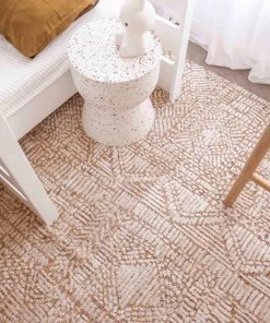 Miss Amara Jordan Mustard And Beige Geometric Modern Rug