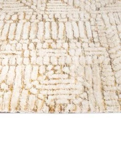 Miss Amara Jordan Mustard And Beige Geometric Modern Rug