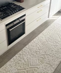 Miss Amara All Rugs Josephine Ivory And Cream Tribal Transitional Runner Rug