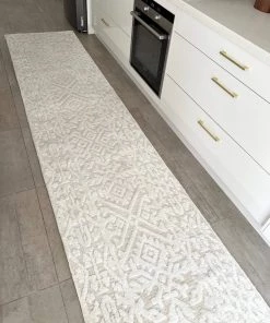 Miss Amara All Rugs Josephine Ivory And Cream Tribal Transitional Runner Rug