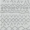 Miss Amara All Rugs Junya Grey And Ivory Abstract Tribal Pattern Runner Rug