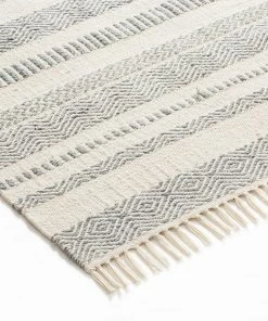 Miss Amara All Rugs Kali Grey Striped Indoor Outdoor Rug
